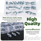 🔩 Keadic - 60 tuercas M4 M5 M6 Molly Jack con tornillos, kit surtido de tuercas de pétalos de acero, brida grande, tuerca de expansión corta, tuerca de expansión de cabeza plana, tuerca de inserción