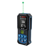 ▶ BOSCH GLM165-27CGL Medida de distancia láser de haz verde Blaze de 165 pies con batería de iones de litio de 3.7 V y 1.0 Ah, incluye batería de iones de litio de 1.0 Ah 3.7 V, clip de cinturón y bolsa