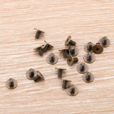 🔩 20PCS Conjuntos de Botón de Cabeza Redonda de Latón Remaches Leathercraft Bricolaje Artesanal de Cuero Metal Remache con Hebilla para la Correa del Cinturón Zapatos de Decoración (Bronce)