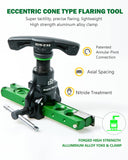 ▶ Herramientas de abocinamiento de 1/4 pulgadas - 3/4 pulgadas, herramienta de abocinada HVAC 45° tipo excéntrico con cortador de tubos para tubo de cobre (kit 5 en 1)