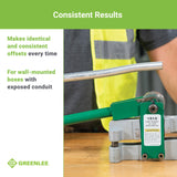 ▶ Dobladora de mano para conductos EMT de 1/2 pulgadas, plateado/verde