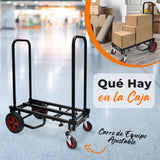 Carro de Mano 8 en 1 Ajustable Profesional, Capacidad de 150kg, Carro de Plataforma Plegable y Ligero, Ideal para Equipaje, Mudanzas, Almacenes y Envíos, Se Extiende de 70 cm a 112.4 cm