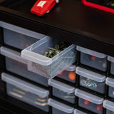 ▶  Organizador de Tornillos, Gabinete de 26 Cajones, Almacenamiento de Cajones de Plástico para Manualidades, Piezas Pequeñas, Tuercas y Herramientas, Pasatiempos de Arte de Scrapbook - Negro