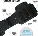 ▶ Tapetes Coche, Alfombrillas Delanteras y traseras de Goma Resistentes/Alfombrilla de Coche, Alfombrillas para Vehículos PVC Impermeables y Antideslizantes Universales Cortable
