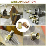 🔩 PRECIHW - Juego de 100 tuercas de remache de acero al carbono, 1/4 a 20 UNC, tuercas de inserción roscadas con cuerpo moleteado para automóvil, muebles, decoración (acabado chapado en zinc)