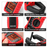 ▶ Pinza amperimétrica digital Alta precisión Voltaje CA/CC Corriente CA Resistencia Prueba de diodo Continuidad Multímetro Voltímetro Amperímetro Función de luz negra HT206D