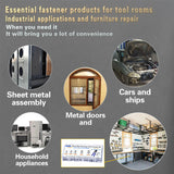 🔩 Kit de herramientas de tuerca de remache de presión, 430 piezas de combinación de tuercas de remache métricas (M8/M6/M5/M4/M3), adecuado para muebles, decoración, aplicaciones automotrices, marinas e