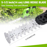 Tijeras de podar eléctricas Cortacésped y Arreglasetos, 7,2V Tijeras Cortacésped a Batería de 2Ah, 2 Cuchillas, Tijeras Arreglaseto, Ancho de Corte 97 mm, Largo de Corte 140 mm, Herramienta para Jardín