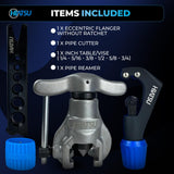 ▶ Herramientas profesionales de abocinamiento – Juego de herramientas de abocinamiento HVAC de alta resistencia con herramienta de abocinamiento de cobre para tubos de 1/4-3/4 pulgadas