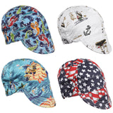 ▶ 4 tapas de soldadura, sombreros de soldadura de algodón, tapas de soldador con forro de malla que absorbe el sudor, sombreros de soldadura transpirables con anillo elástico para soldadores, electricistas, trabajadores de centrales eléctricas