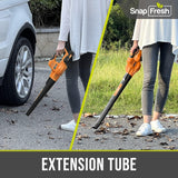 Soplador de hojas inalámbrico de 20 V con batería y cargador, soplador eléctrico de hojas para limpieza de patio, soplador de hojas ligero alimentado por batería para soplar nieve (batería y cargador incluidos)