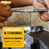 ▶ Juego de Terrajas y Machos de 40 Piezas. Troqueles Métricos, Grifos y Manijas de LLave. Juego de Herramientas Manuales para Cortar, Roscar, y Moldear Tuercas, Pernos, Tornillos, Bujias, y Mas