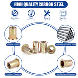 🔩 Juego de 915 tuercas de remache métricas roscadas surtidas, M3, M4, M5, M6, M8, M10, M12, tuercas de acero al carbono chapadas en zinc, kit de tuercas de remache