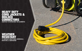 ▶ Cable generador de 30 amperios de 20 pies, Cable de alimentación eléctrica Resistente de Calibre 10 con Enchufe de Bloqueo L14-30; 125 V / 250 V; Amarillo; pies; Negro