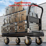 Carrito de Plataforma para Camión de 45*70*80CM, Carro de Plataforma Plegable con 5in Ruedas Giratorias,Capacidad de Carga 300 KG para Uso en Almacenes,Mudanzas,Compras,Hogar y Oficina（Negro）