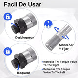 CYPODEW Llave Dinamométrica 1/2", Juego de Llaves de Vaso de Impacto Doble Dirección con 1/2 Barra de Extensión, 28-210Nm Llave de Torque Ajustable,3 Tomas (17mm, 19mm, 21mm) para Coche, Moto,CR-V