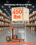 Gato de Material hidráulico, Capacidad de Carga de 450 Libras, Plataforma de Carretilla con Mesa elevadora, Altura máxima de elevación de 35.8 Pulgadas, Carro de Mesa Plegable y