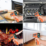 Termómetro infrarrojo, termómetro láser digital sin contacto, pistola de temperatura con visualización LCD de color para cocinar, reparaciones del hogar, medición de humedad de -50 °C a 800 °C (-50 ~ 800 °C)