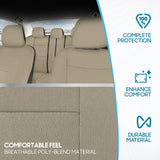 ▶ Juego Completo de Fundas para Asiento de Auto, en Color Beige, Fundas para Asiento de Banco Dividido Delantero y Trasero, fácil de Instalar, para automóviles, Camiones, Furgonetas, SUV.