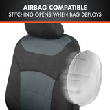 ▶Juego completo de fundas de asiento de coche gris carbón, fundas de asiento delantero de dos tonos para automóviles con funda de asiento trasero dividida, cubiertas interiores de automóviles para camiones, SUV, furgonetas y automóviles