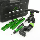 ▶ Herramientas de abocinamiento de 1/4 pulgadas - 3/4 pulgadas, herramienta de abocinada HVAC 45° tipo excéntrico con cortador de tubos para tubo de cobre (kit 5 en 1)