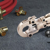 ▶ Prensado de tubos de cobre para herramientas de prensado de tubo, crimpadora de prensa profesional con mandíbulas de cambio rápido de 1/2 pulgadas, 3/4 pulgadas, mandíbulas de cambio rápido de 1 pulgada, herramienta de crimpado giratoria de 360° y p