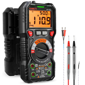 Multimetro Digital Profesional, Polimetro Autorango con Valor Real 6000 Cuentas para Medir CA/CC Corriente y Tensión, NCV, Capacitancia, Continuidad, Resistencia, Batería, Diodo, Live