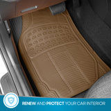 ▶ Tapetes Alfombrillas de Piso para Coches, Camiones, SUV, 3 Piezas para Todo Tipo de Clima con diseño de Ajuste Universal, Alfombrillas duraderas con Bordes de Captura, Alfombrillas de Goma