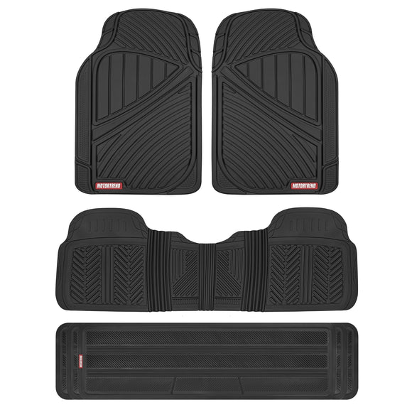 Motor Trend mt-773 - 801-bk 3 fila flextough Series alfombrillas de goma y Liners para coche SUV Van- Heavy Duty completo de interior, color negro