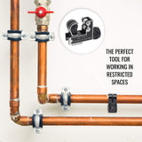 ▶ Cortador de tubos [1/8 pulgadas - 1 1/8 pulgadas] Herramienta de corte de tubos para tubos de cobre, tubos de acero inoxidable, metal, plástico, latón, cortador de tubos de cobre, juego compacto y