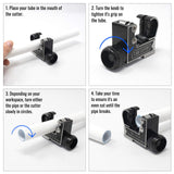 ▶ Cortador de tubos [1/8 pulgadas - 1 1/8 pulgadas] Herramienta de corte de tubos para tubos de cobre, tubos de acero inoxidable, metal, plástico, latón, cortador de tubos de cobre, juego compacto y