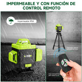 Nivel Láser Autonivelante con Trípode TXG, 16 líneas 4D Nivelador Láser, Nivel Láser de Línea Verde Cruzada, Niveles láser 360 grado con Control Remoto, Soporte y Caja de Herramientas