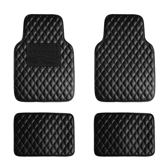 FH Group - Tapetes de Cuero sintético para Coche, Resistentes, Estampado de Diamante, Patrón Diamante