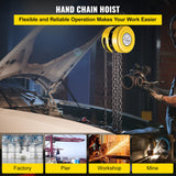 Polipasto de cadena de mano, bloque de cadena de capacidad de 1 tonelada, bloque de cadena manual de elevación de 20 pies, polipasto manual con construcción de acero de grado industrial para