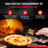 Termómetro de lectura instantánea 2 en 1 para cocinar, termómetro infrarrojo de cocción con sonda de carne, termómetro láser sin contacto para parrilla, pizza, horno HVAC, piscina