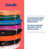 ▶ Guía jalacables | Abrazaderas fijas | monofilamento | Nailon | Color Negro | diámetro 3 mm | 5 Metros