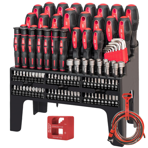 Juego de destornilladores magnéticos de 124 piezas, incluye ranurado, Phillips, Pozidriv, Hex, Torx y destornillador de precisión, destornillador de carraca y destornilladores de tuercas con