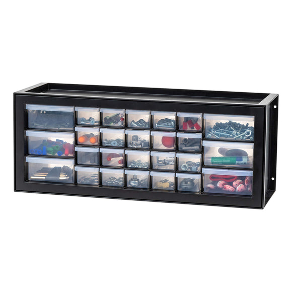 ▶  Organizador de Tornillos, Gabinete de 26 Cajones, Almacenamiento de Cajones de Plástico para Manualidades, Piezas Pequeñas, Tuercas y Herramientas, Pasatiempos de Arte de Scrapbook - Negro
