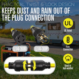 ▶ Cable Del Generador, Cable De Extensión Eléctrica, 4 Clavijas, 30 Amp, 125-250v, Soltero, Amarillo, 3.04 Metros, Calibre 10, Tarea Pesada, L14-30, Transferir, Cable De Alimentación Eléctrica, Con Interruptor De Bloqueo