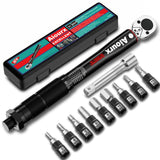 Aiourx Llave Dinamométrica 1/4" 2.26-22.6 N.m / 20-200 in.-lb., Llave Dinamométrica Set para Bicicleta, Moto, Coche, 11 piezas Negro