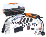 WEN 23190 - Herramienta giratoria de agarre constante de velocidad variable de 1,3 amperios con kit de accesorios de 190 piezas, eje flexible y estuche de transporte, multicolor