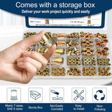 🔩 Vifmy - Kit de surtido de tuercas de remache métricas y SAE (420 unidades), m3 m4 m5 m6 m8 m10 m12#6-32#8-32#10-24 1/4"-20 5/16"-18 3/8"-16 UN. C Flat Head Rivnut Juego de tuercas de acero al carbono