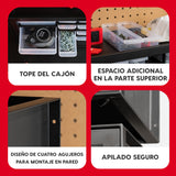 ▶  Organizador de Tornillos, Gabinete de 26 Cajones, Almacenamiento de Cajones de Plástico para Manualidades, Piezas Pequeñas, Tuercas y Herramientas, Pasatiempos de Arte de Scrapbook - Negro