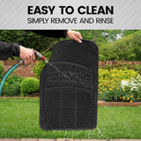 ▶ Tapetes Coche, Alfombrillas Delanteras y traseras de Goma Resistentes/Alfombrilla de Coche, Alfombrillas para Vehículos PVC Impermeables y Antideslizantes Universales Cortable