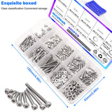 🔩 Mxuteuk - Juego de tornillos M2.5, M2.5 x 4/6/8/10/12/16/20/25 mm, kit de tornillos de cabeza hexagonal de acero inoxidable 304 con llave hexagonal G035-M2.5