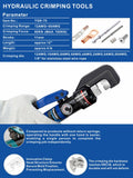 ▶ Cortador de cables- Herramienta de prensado hidráulico y, crispadura hidráulica de lengüetas de cable 8 toneladas de EE. UU. 12 AWG a 00 (2/0) kit de herramientas de cable de terminal