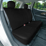 ▶ Funda de asiento de lujo FH GROUP de ajuste universal, color negro (compatible con airbag y con división trasera, compatible con la mayoría de autos, camionetas, SUV y furgonetas,