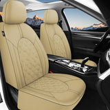 ▶ Juego Completo de Fundas de Asiento de Coche de Piel sintética, Impermeables, con Fundas de Asiento de Banco Dividido, Fundas universales para automóviles para sedanes, SUV, camionetas