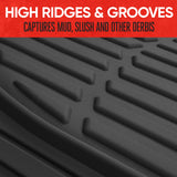 ▶ Tapetes Plato Hondo Alfombrillas de Goma Resistente para Coche SUV Camión & Van, Color Negro, Negro