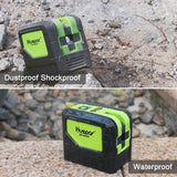 Nivel láser 3 puntos verde autonivelante con puntos de plomada para soldadura y posicionamiento de referencia de puntos, rango de trabajo de 60 m, soporte magnético incluidos - 9300G